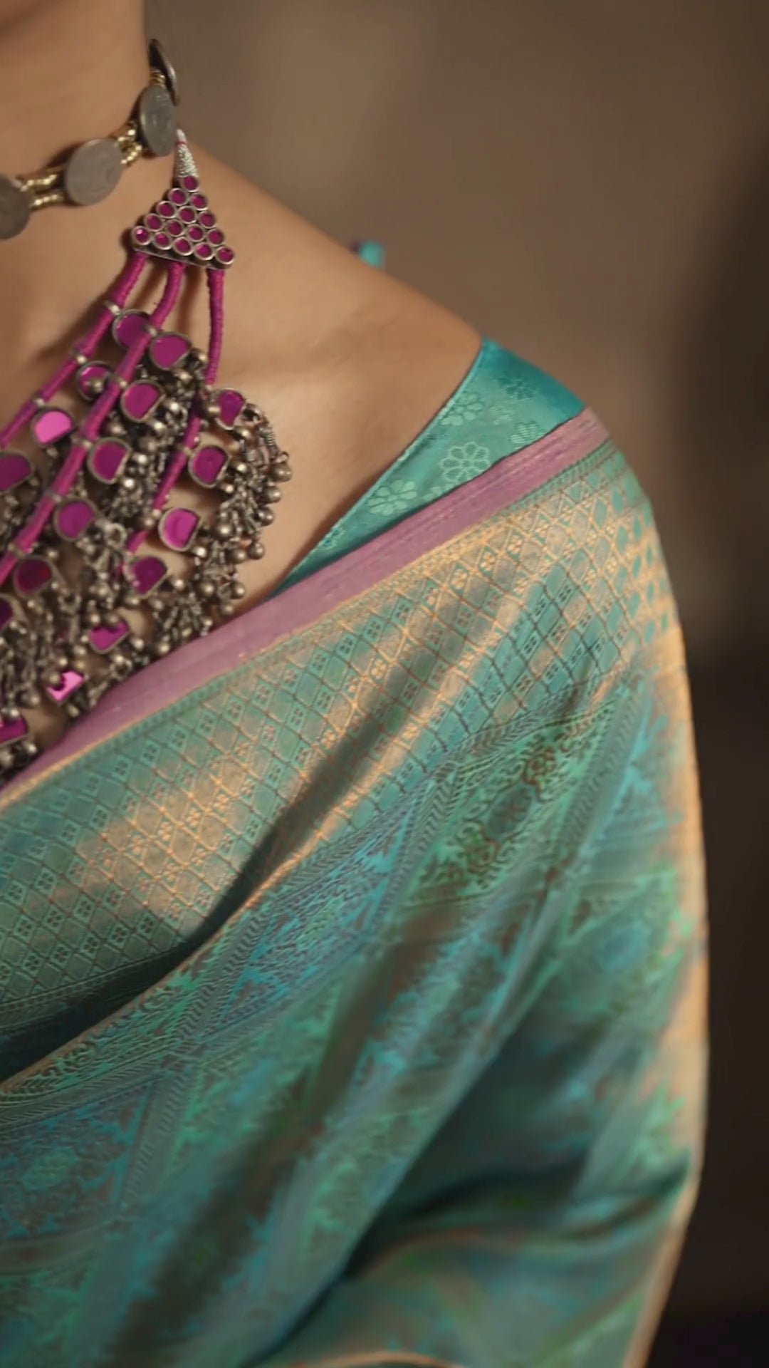 Silk Festival Wear Green With Handloom Weaving Sarees