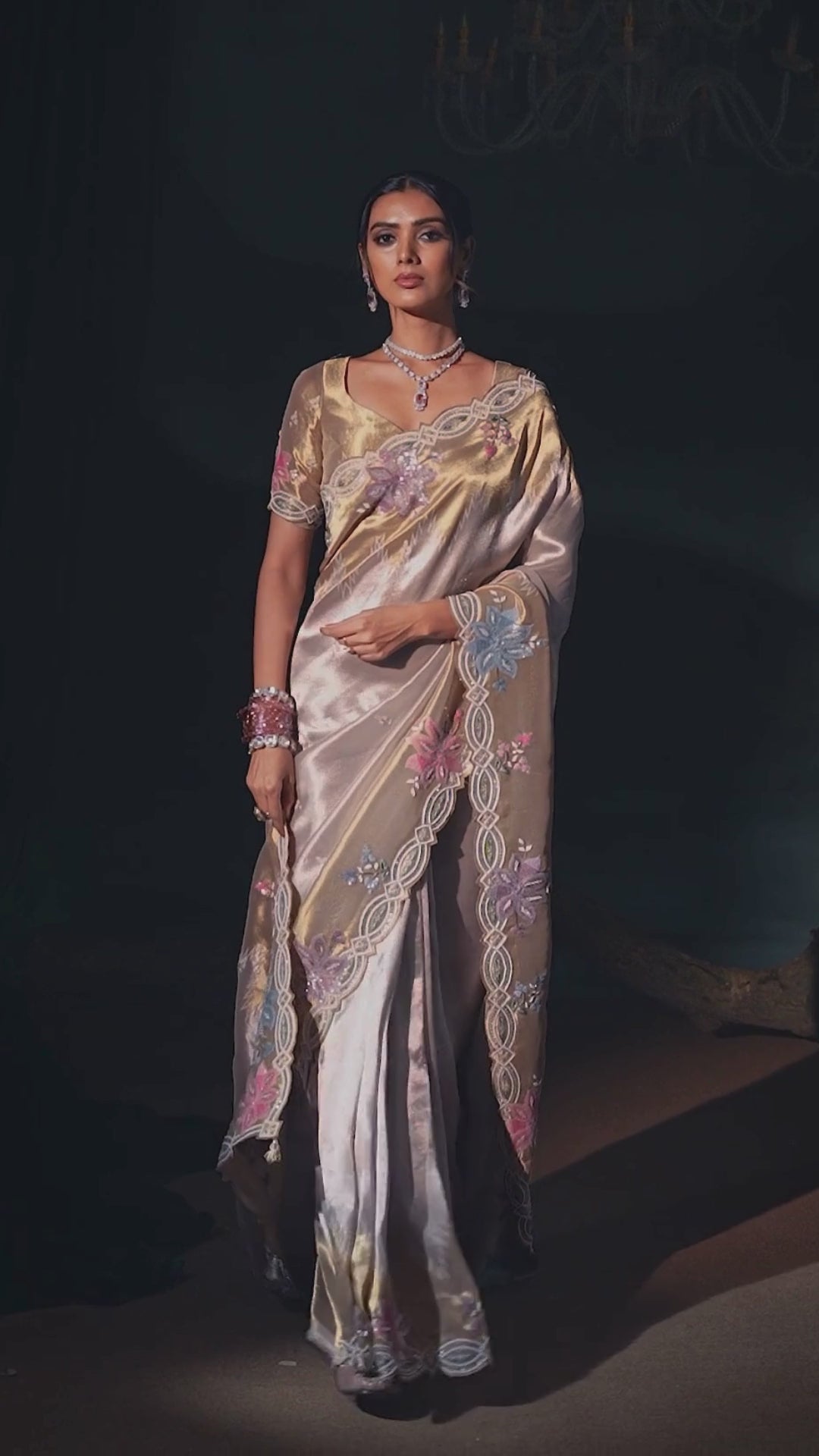 Madhurai Silk Cream Wedding Wear With Heavy Work Saree