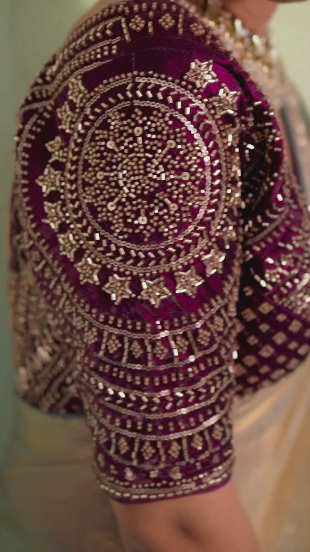 Velvet Satin Party Wear Lavender With Lace Work Readymade Blouse Sarees