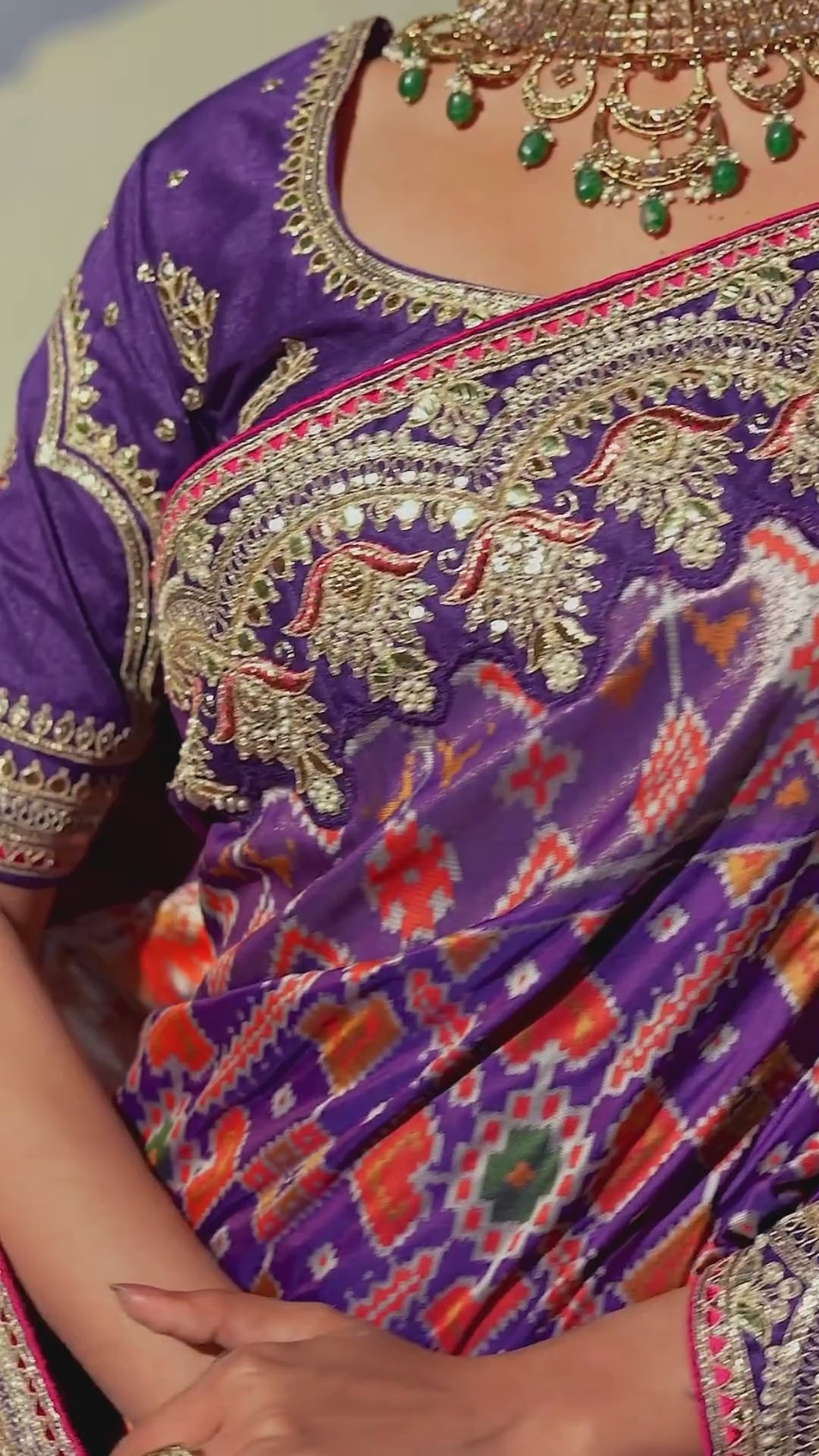 Silk Patan Patola Purple Festive Wear Heavy Work Sarees