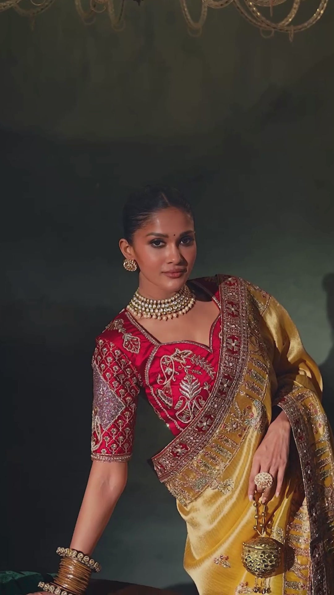 Madhurai Silk Mustard Wedding Wear With Heavy Work Saree
