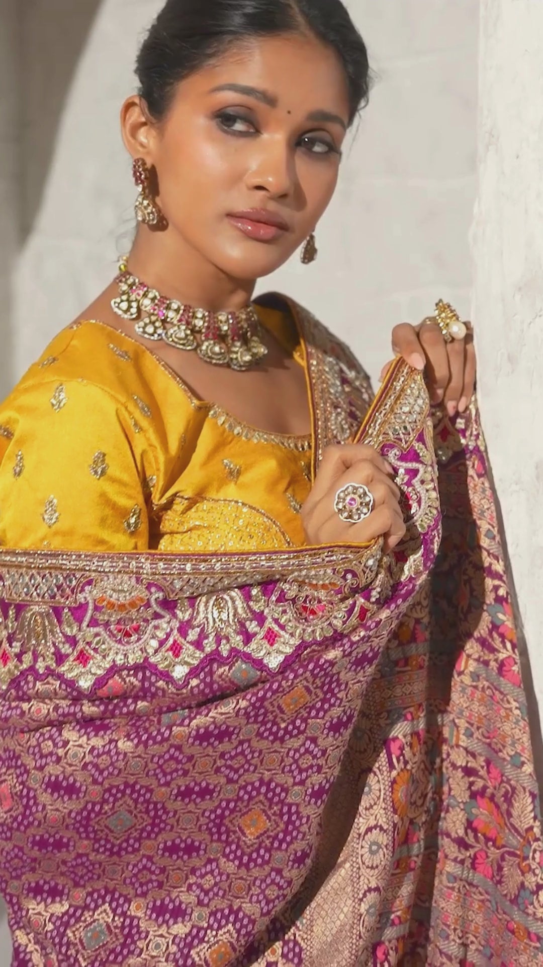 Pure Georgette Bandhej Wine Party Wear Heavy Border Sarees