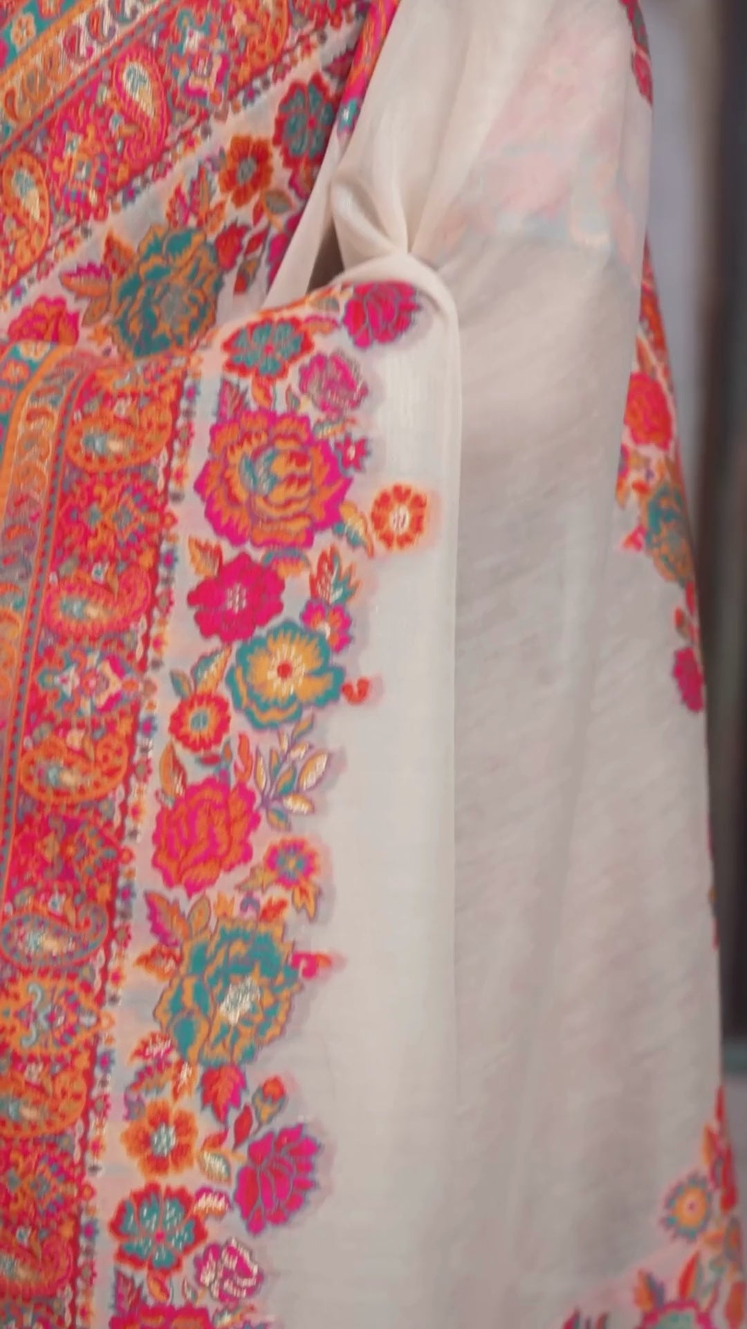 Cotton Pashmina Weaving Off White Festival Wear Sarees