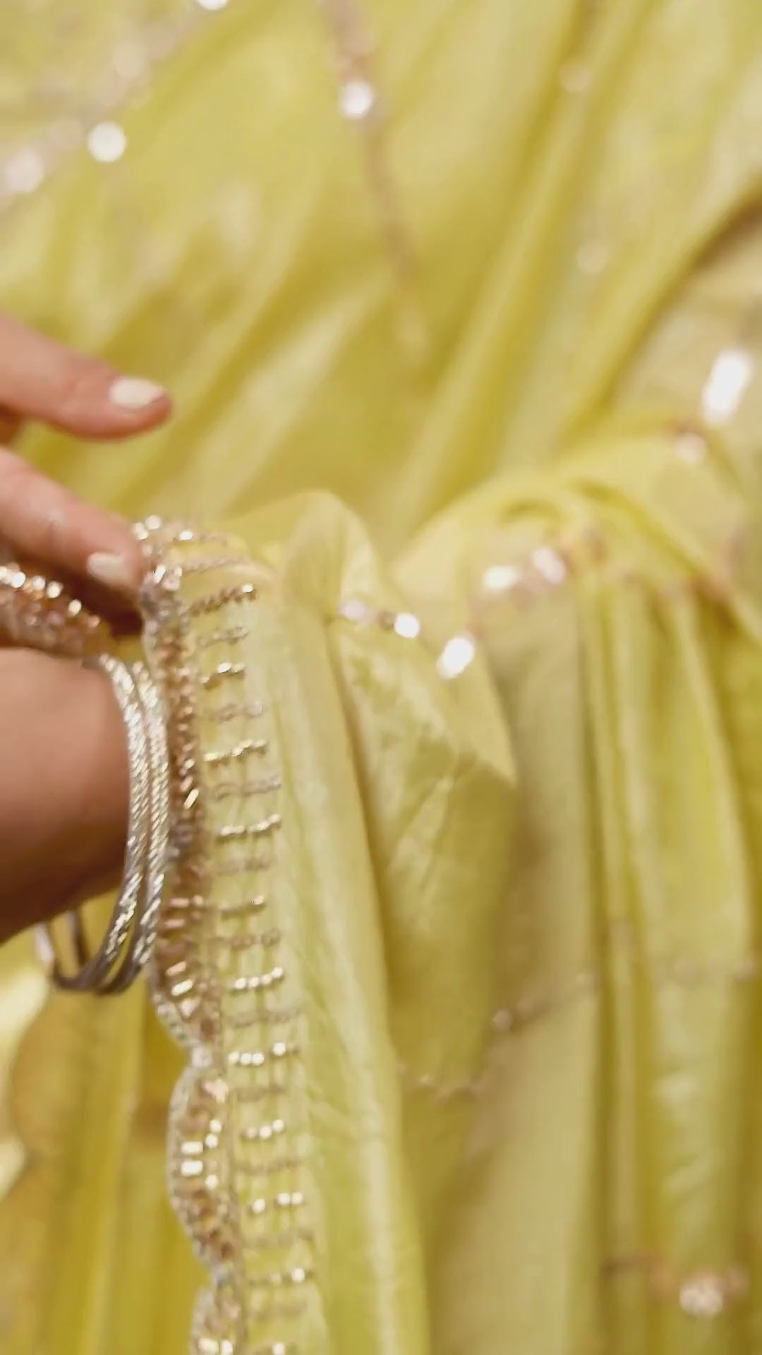 Silk Festival Wear Yellow With Bead Work