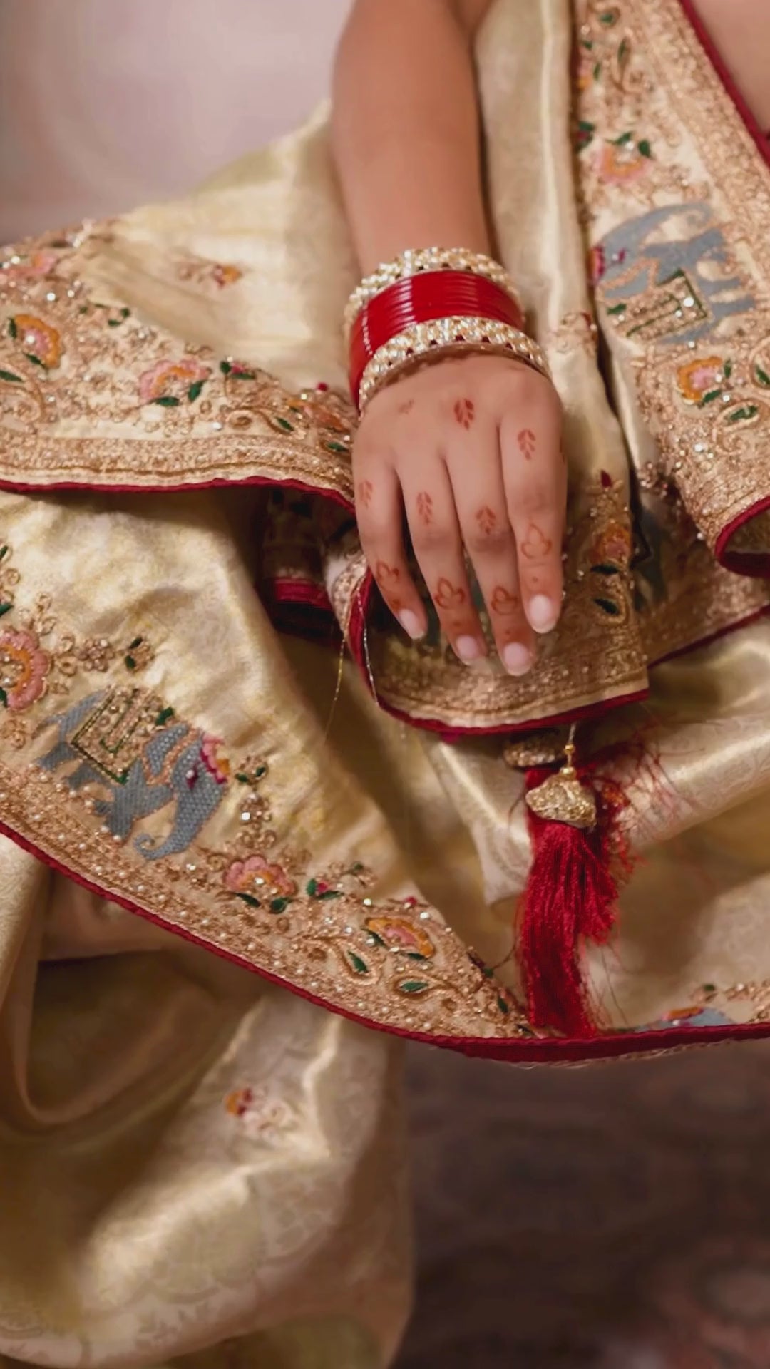 Banarasi Silk Jacquard Beige Party Wear Embroidery Sarees