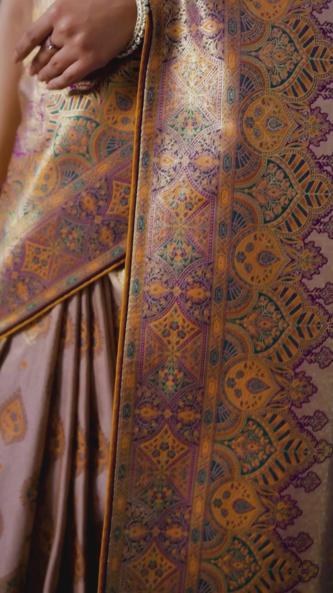 Banarasi Tissue Silk Purple Party Wear Weaving Sarees